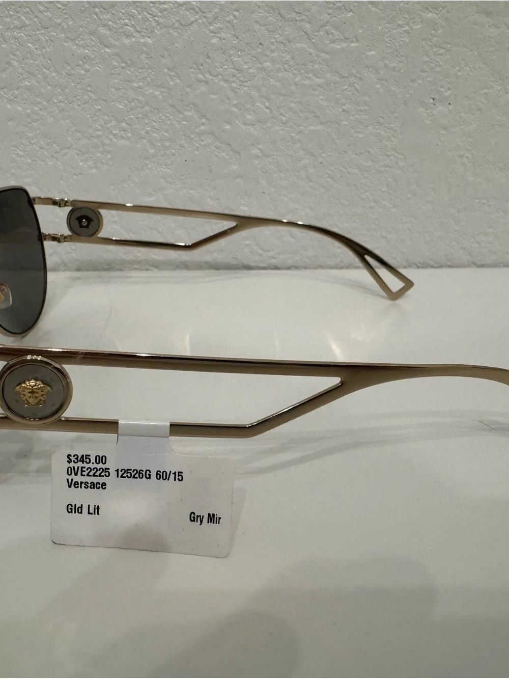 Versace Gold Frame Sunglasses with Gray Lenses